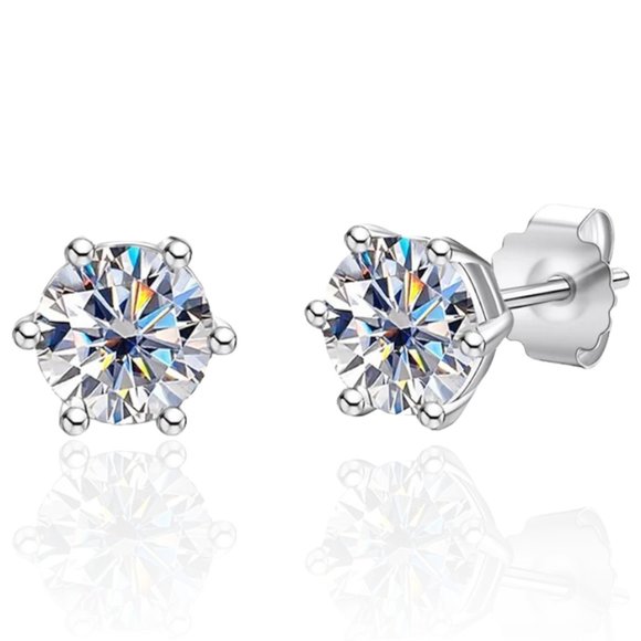 Certified 4ct. t.w. Diamond Stud Earrings 18k Gold over Italy Silver - Picture 7 of 16